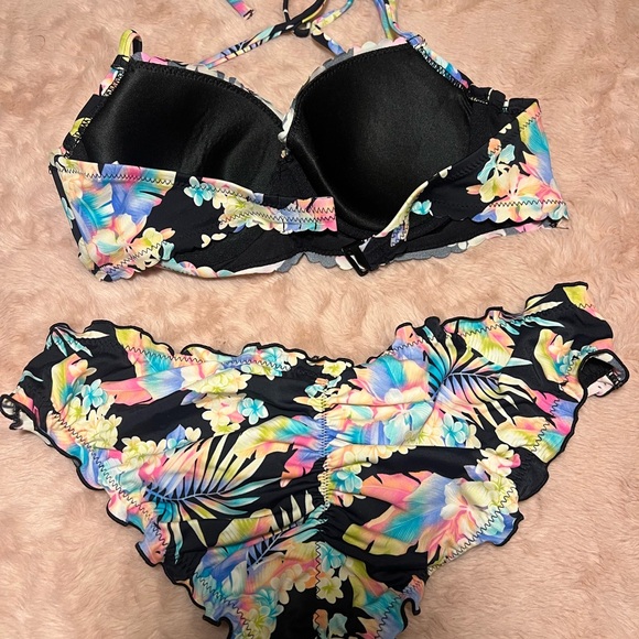 Coco Rave Black Tropical Floral Bikini - Picture 2 of 5